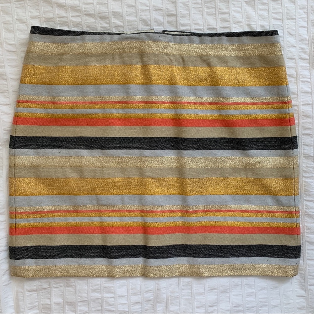 J Crew Metallic Striped Skirt
